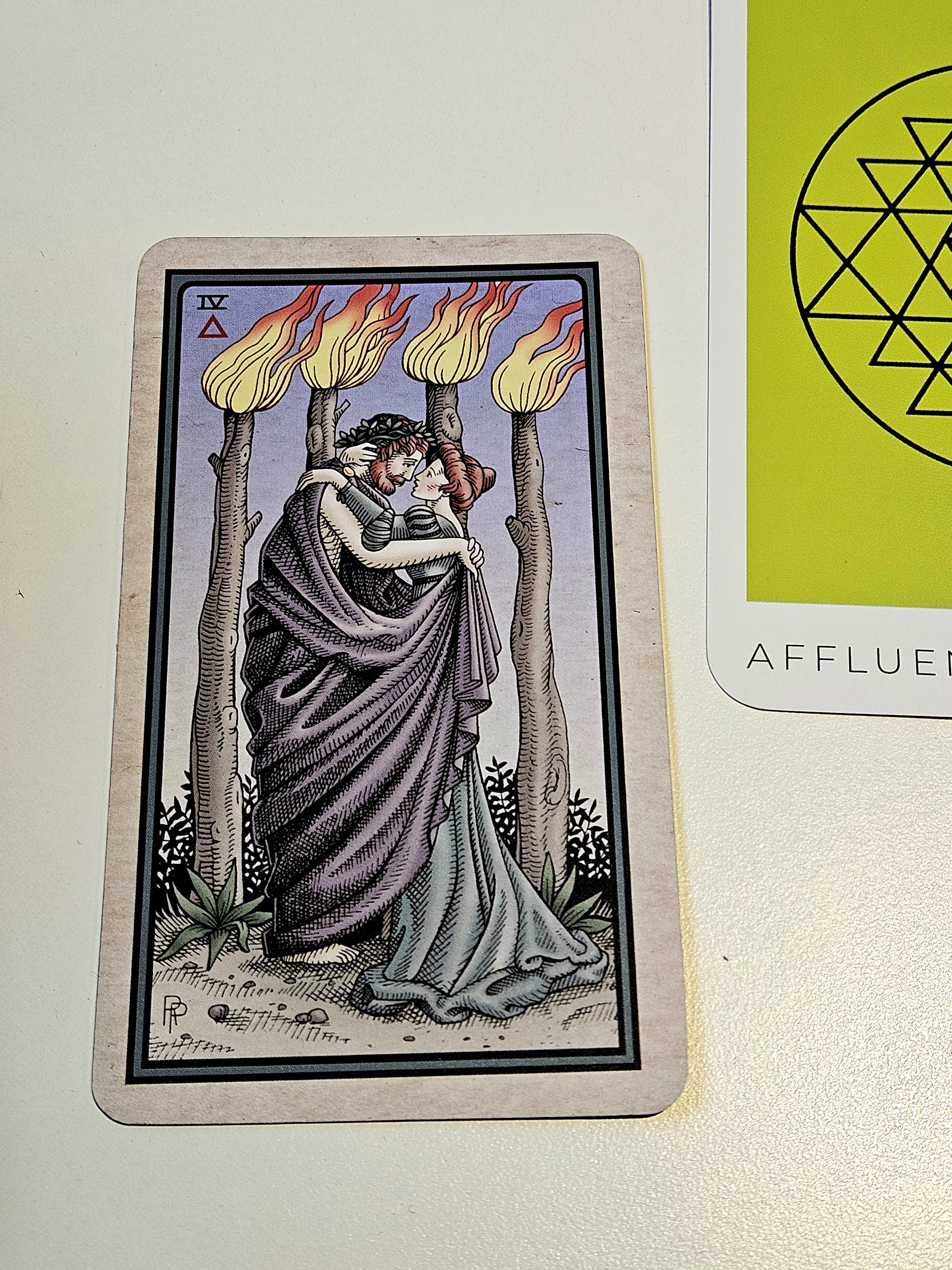 Pre-read tarot card: Four of Wands