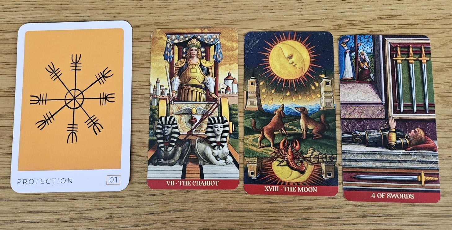 Spread photograph for A Twelve-Month Tarot Reading: Finding Light Beyond Workplace Difficulties