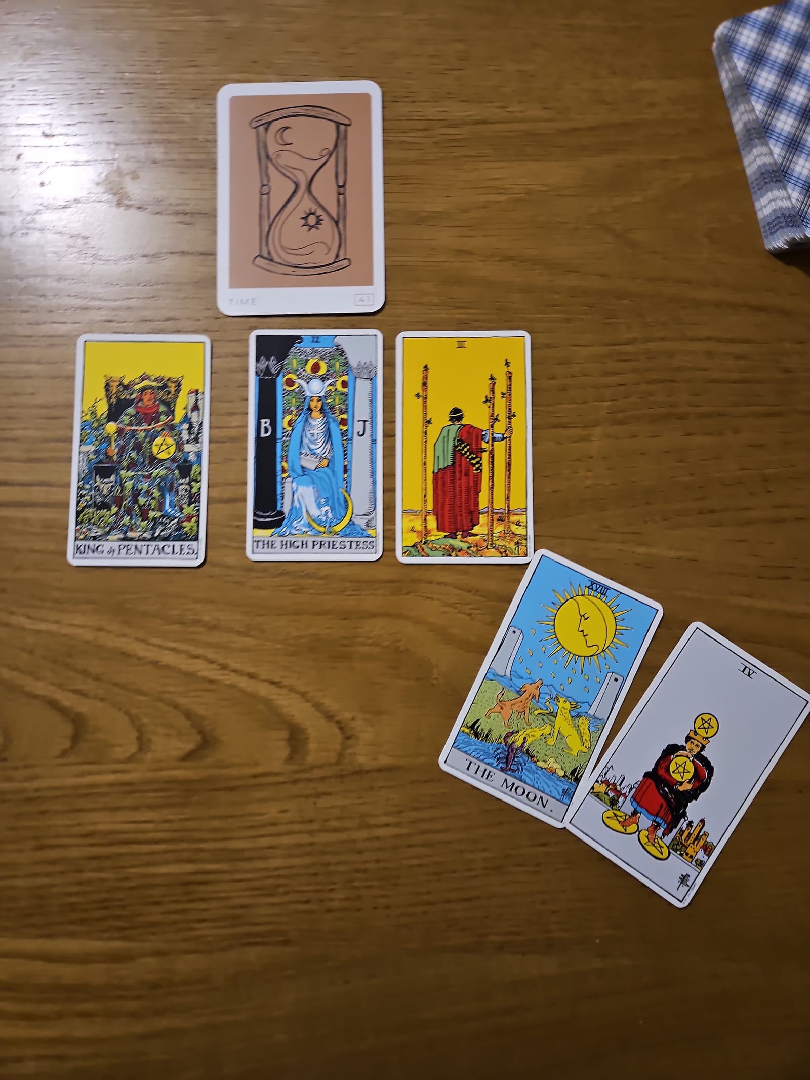 Spread photograph for Will I Be Paid What I’m Owed? A One-Question Tarot Reading