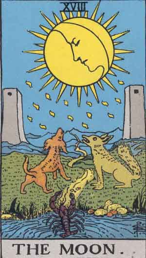 Rider Waite Smith The Moon tarot card